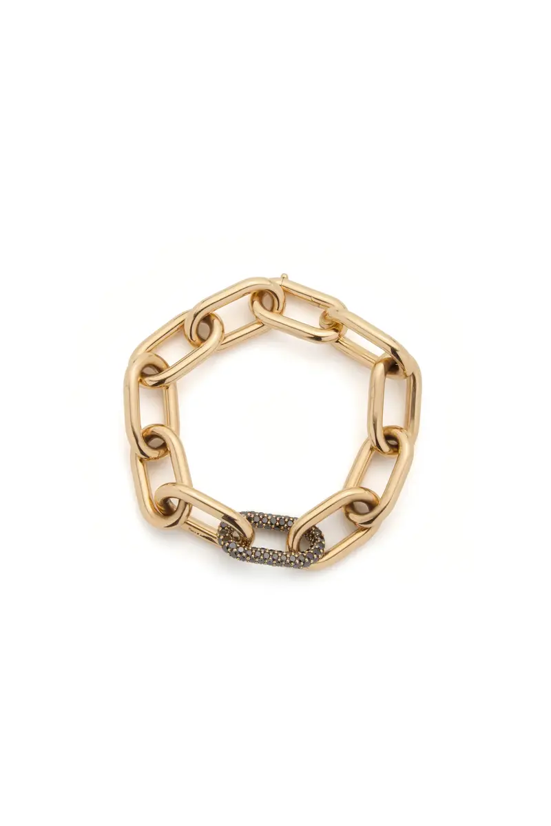 Gabriela Hearst Pave Link Bracelet in 18K Yellow Gold & Black Diamonds (Classic Links) | Thumbnail 2 Gabriela Hearst Pave Link Bracelet in 18K Yellow Gold & Black Diamonds (Classic Links) | Thumbnail 2