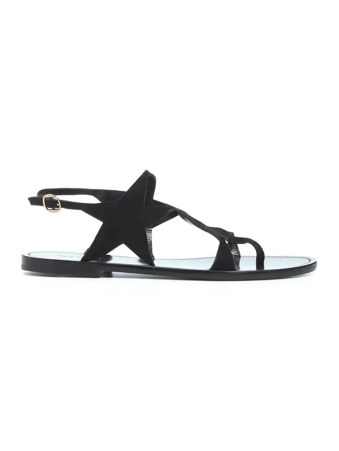 Gabriela Hearst Star Sandal in Black Suede
