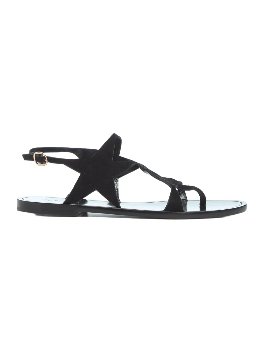 Gabriela Hearst Star Sandal in Black Suede