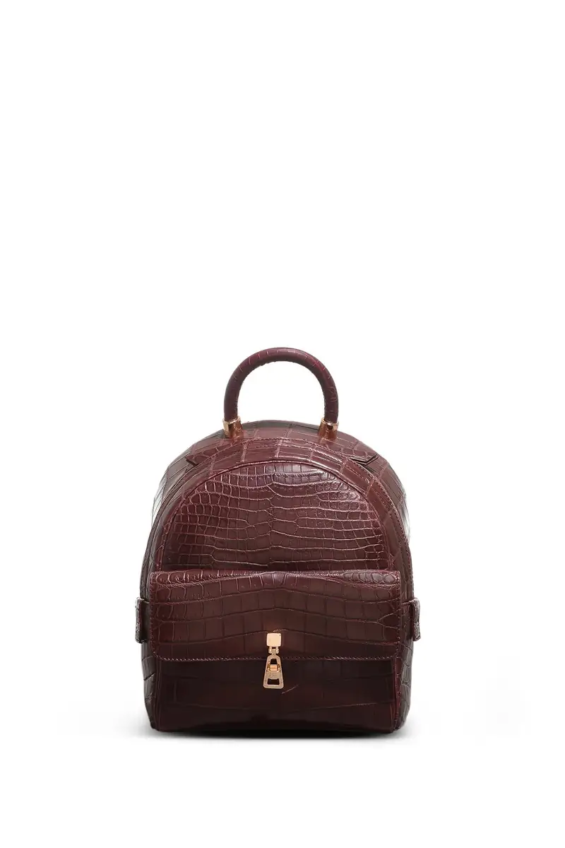 Gabriela Hearst Mini Billie Backpack in Bordeaux Crocodile Leather | Thumbnail 2 Gabriela Hearst Mini Billie Backpack in Bordeaux Crocodile Leather | Thumbnail 2