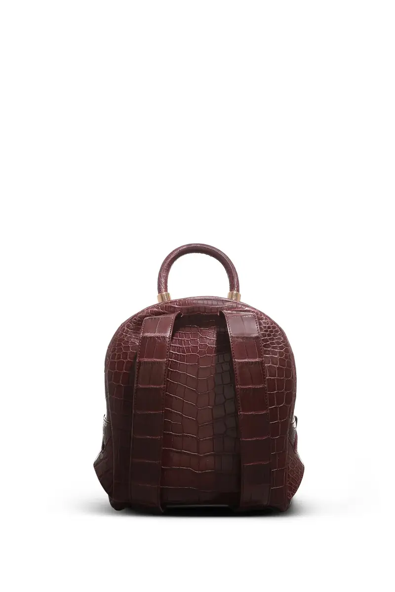 Gabriela Hearst Mini Billie Backpack in Bordeaux Crocodile Leather | Thumbnail 3 Gabriela Hearst Mini Billie Backpack in Bordeaux Crocodile Leather | Thumbnail 3
