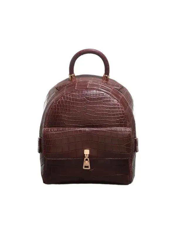 Gabriela Hearst Mini Billie Backpack in Bordeaux Crocodile Leather