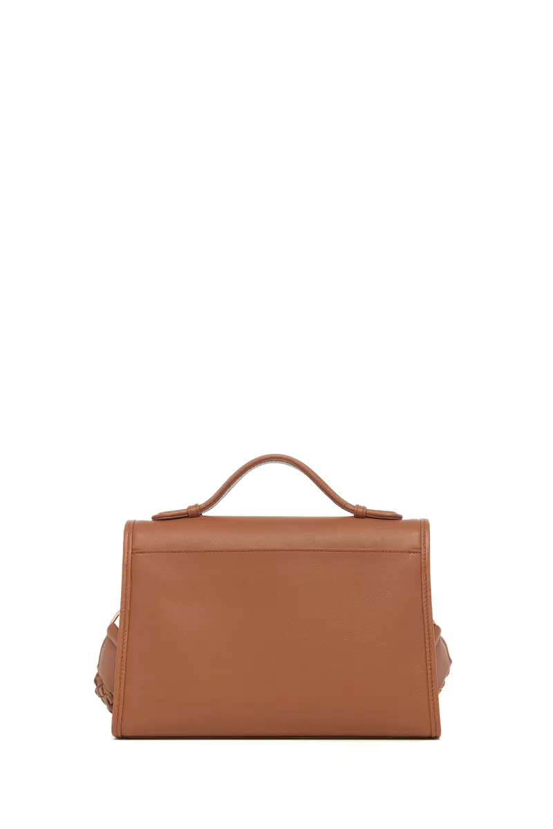 Gabriela Hearst Medium Leonora Flap Bag in Cognac Leather with Braided Strap | Thumbnail 3 Gabriela Hearst Medium Leonora Flap Bag in Cognac Leather with Braided Strap | Thumbnail 3