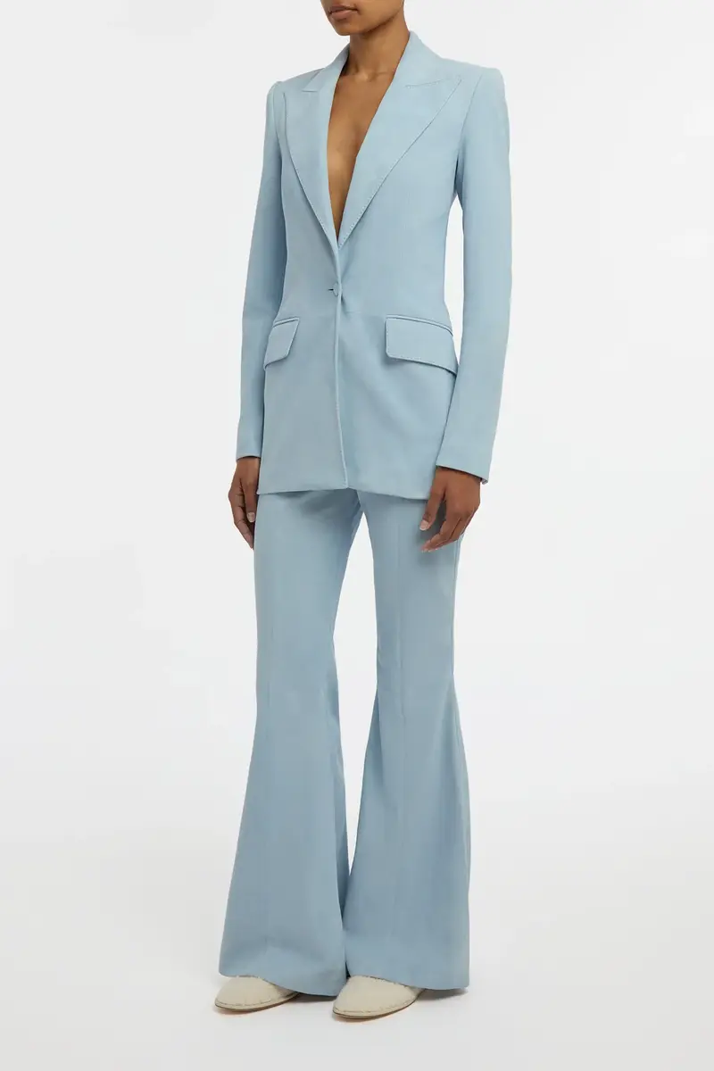 Gabriela Hearst Rhein Flare Pant in Light Blue Suede | Thumbnail 4 Gabriela Hearst Rhein Flare Pant in Light Blue Suede | Thumbnail 4