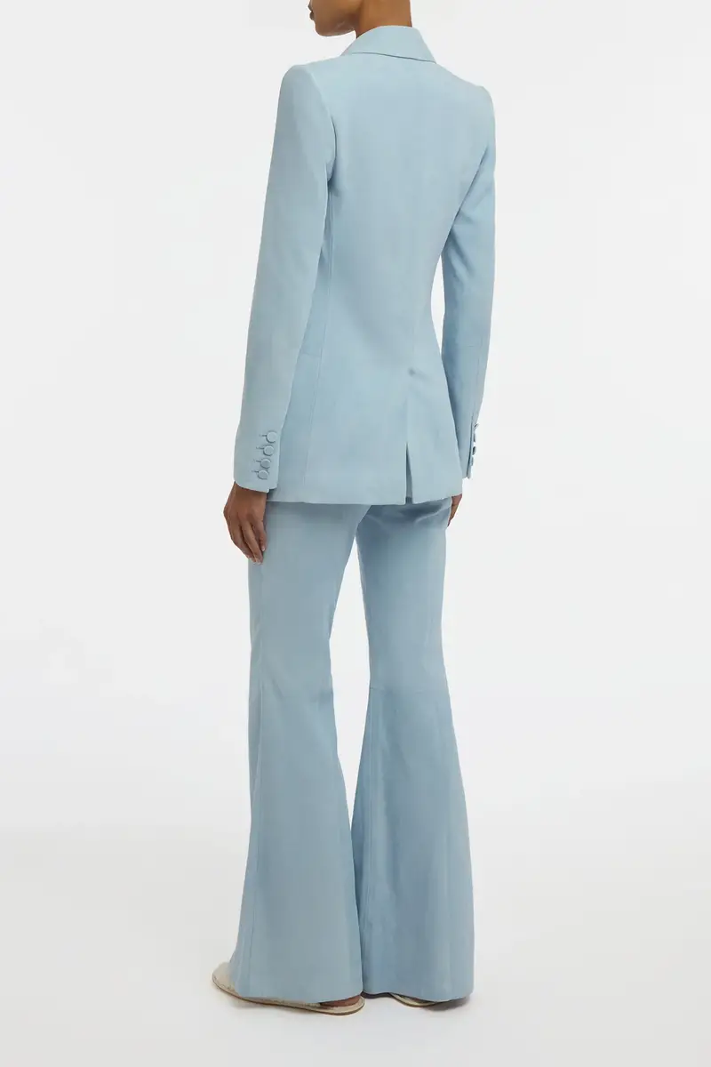 Gabriela Hearst Rhein Flare Pant in Light Blue Suede | Thumbnail 5 Gabriela Hearst Rhein Flare Pant in Light Blue Suede | Thumbnail 5