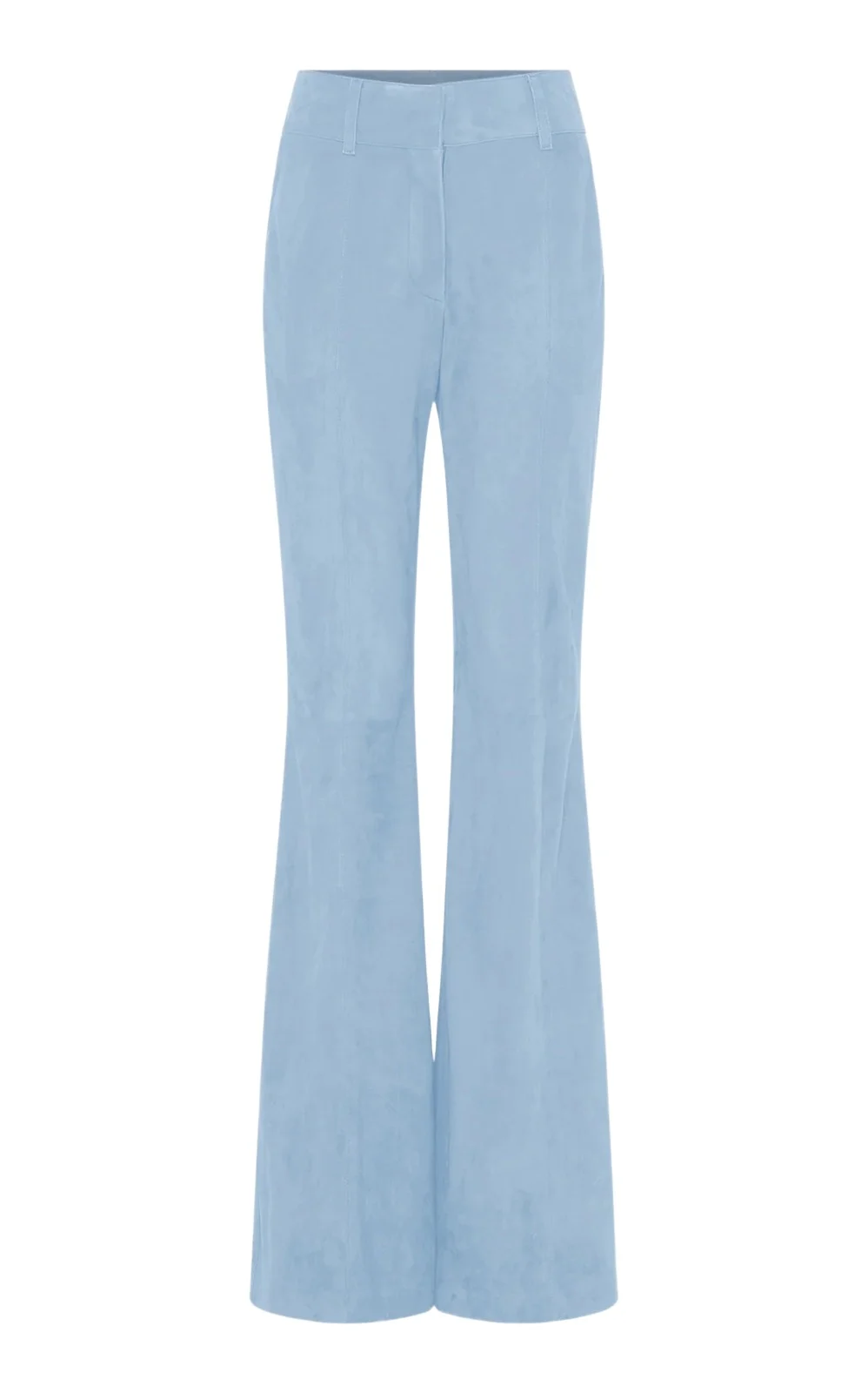 Gabriela Hearst Rhein Flare Pant in Light Blue Suede
