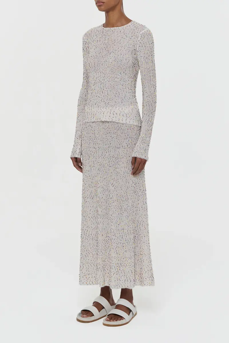 Gabriela Hearst Nello Knit Sweater in Ivory Multi Beaded Cashmere Silk | Thumbnail 3 Gabriela Hearst Nello Knit Sweater in Ivory Multi Beaded Cashmere Silk | Thumbnail 3