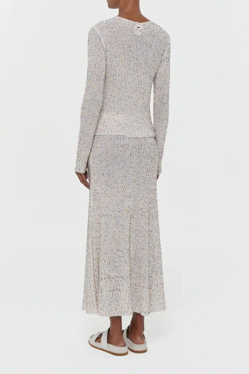 Gabriela Hearst Nello Knit Sweater in Ivory Multi Beaded Cashmere Silk | Thumbnail 4 Gabriela Hearst Nello Knit Sweater in Ivory Multi Beaded Cashmere Silk | Thumbnail 4