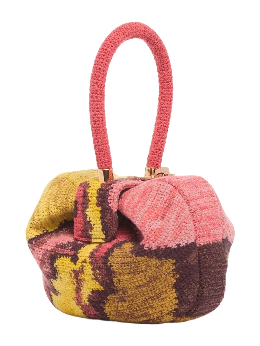 Gabriela Hearst Nina Bag in Earth Multi Crochet Cashmere