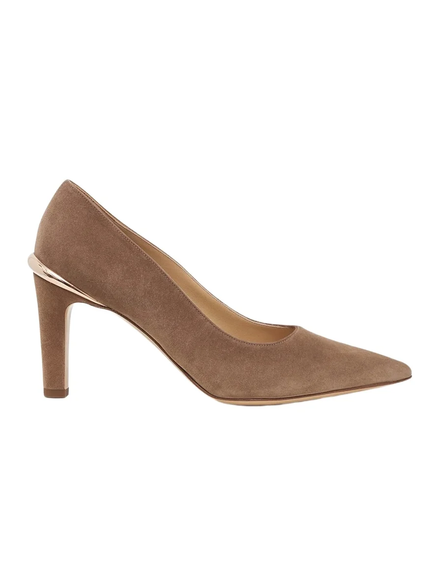 Edwina High Heel Stiletto Pump in Dark Sand Suede Edwina High Heel Stiletto Pump in Dark Sand Suede