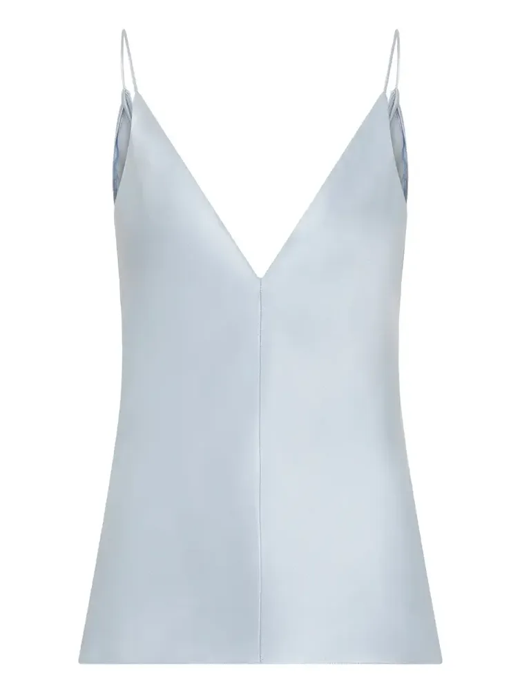 Maria Top in Light Blue Silk Satin Maria Top in Light Blue Silk Satin