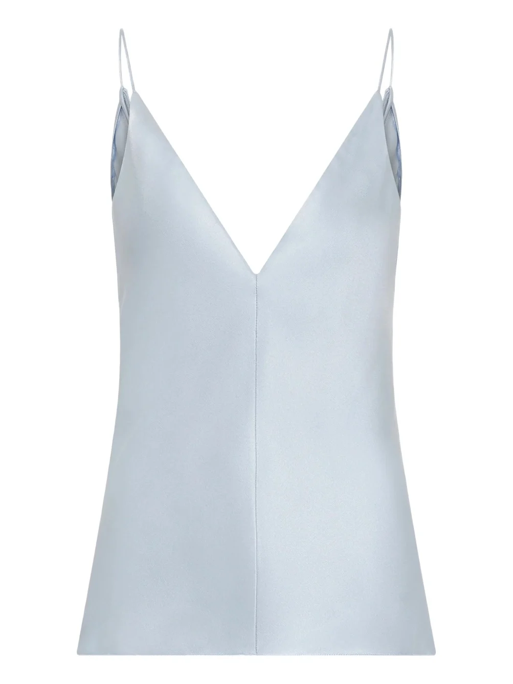 Gabriela Hearst Maria Top in Light Blue Silk Satin