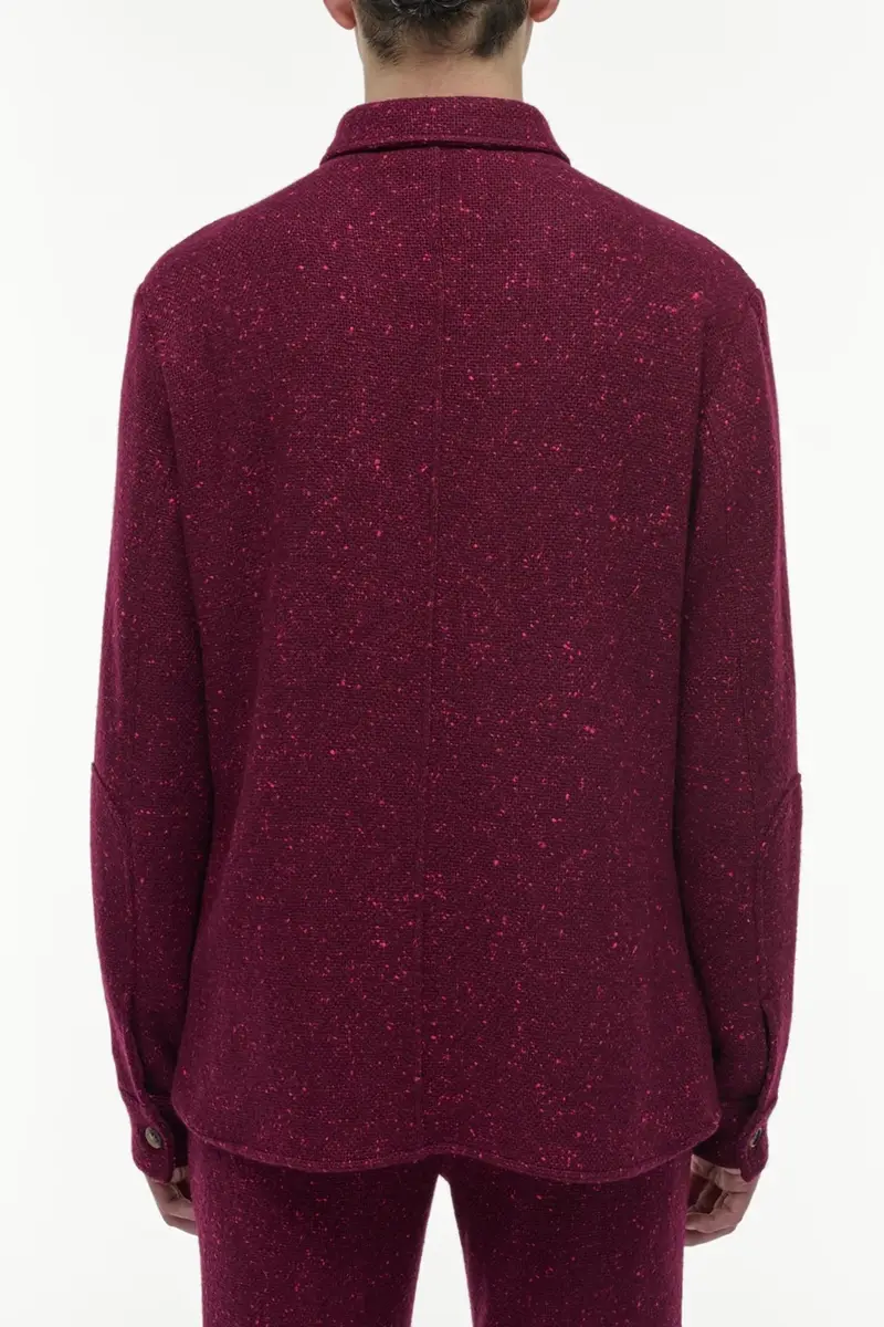 Gabriela Hearst Lucas Overshirt in Bordeaux Speckled Cashmere | Thumbnail 4