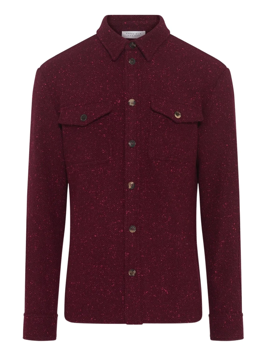 Lucas Overshirt in Bordeaux Speckled Cashmere