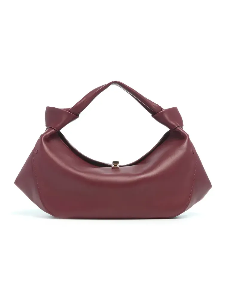 Small Antonia Bag in Bordeaux Nappa Leather Small Antonia Bag in Bordeaux Nappa Leather
