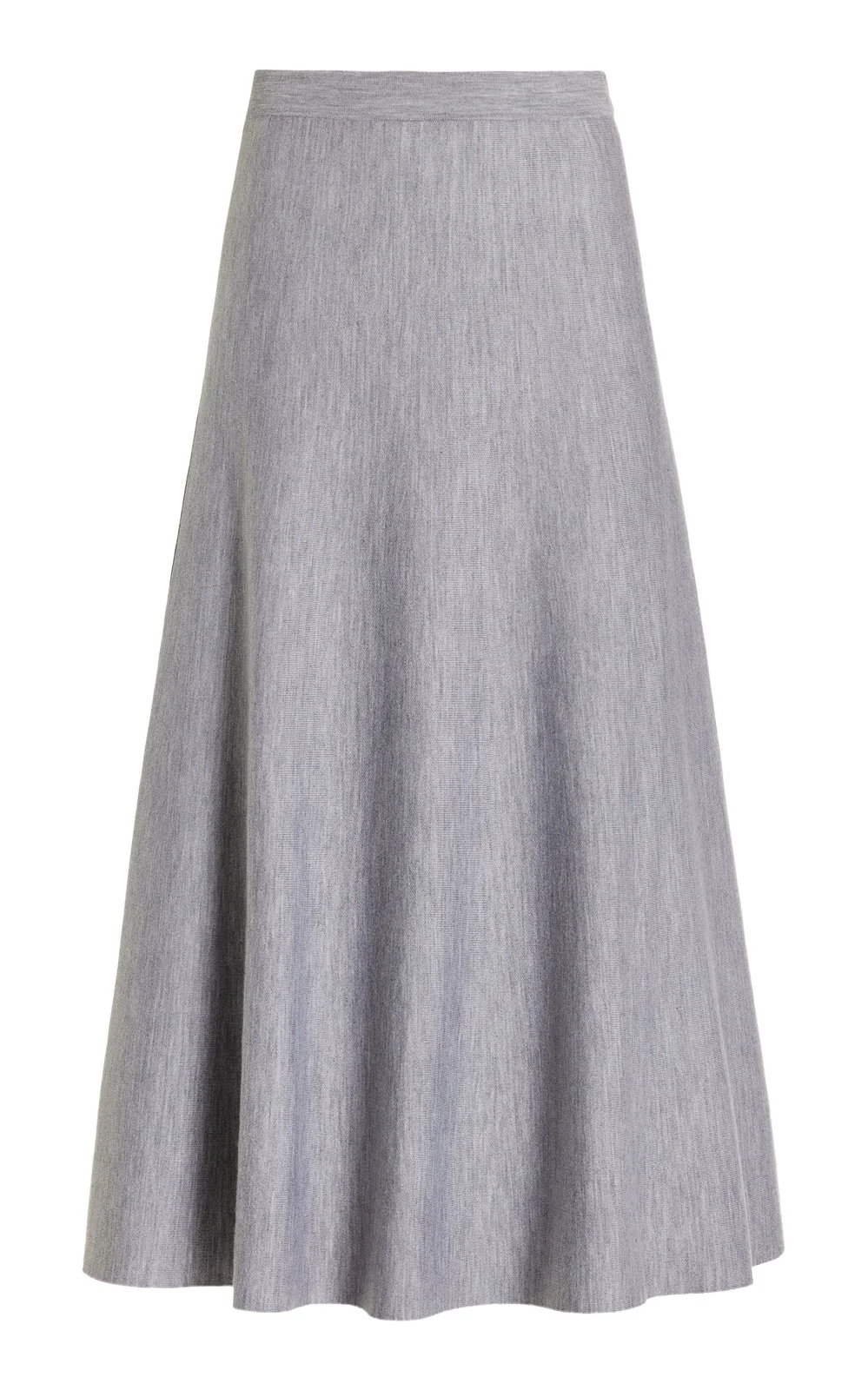Gabriela Hearst Freddie Knit Midi Skirt in Heather Grey Merino Wool Cashmere