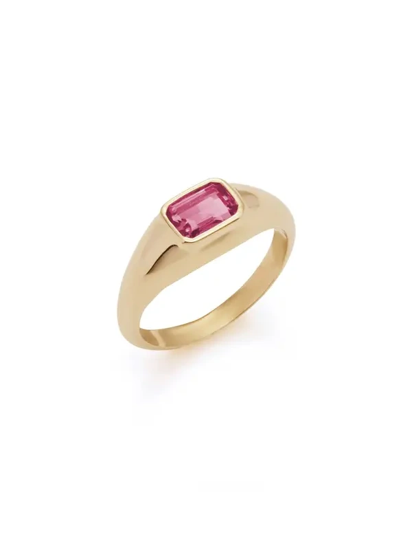 Small Ring in 18K Yellow Gold & Tourmaline Stone Small Ring in 18K Yellow Gold & Tourmaline Stone