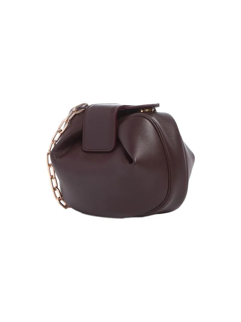 Soft Demi Clutch with Chain in Bordeaux Nappa Leather Soft Demi Clutch with Chain in Bordeaux Nappa Leather