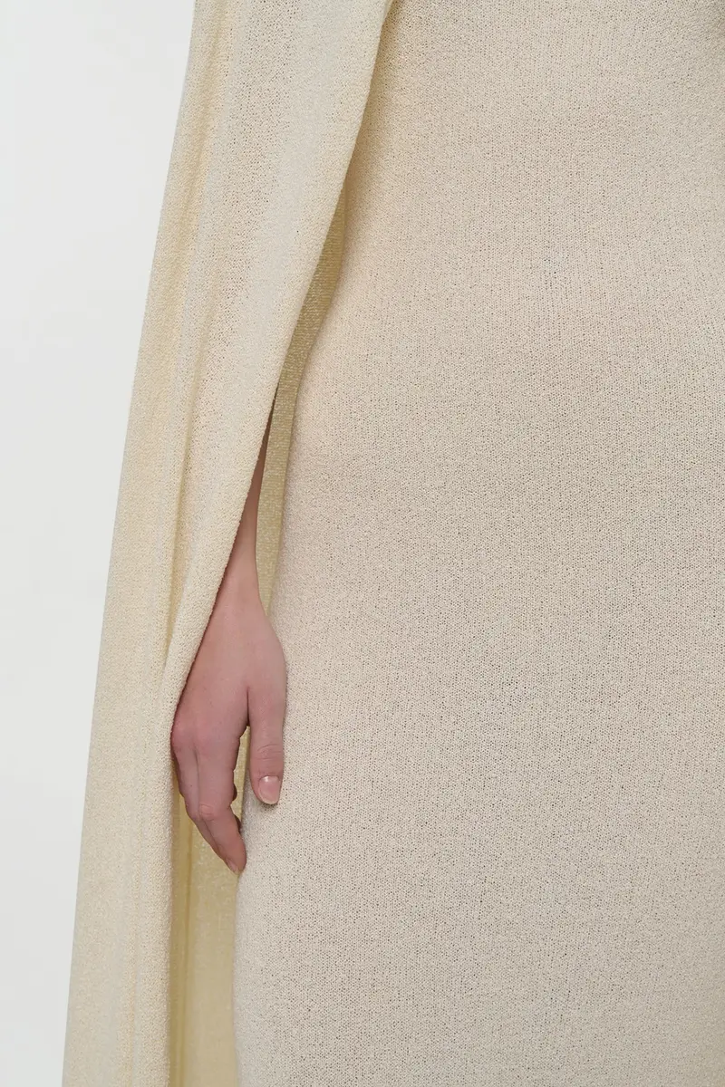 Gabriela Hearst Laleh Knit Cape in Off White Mulberry Silk | Thumbnail 11