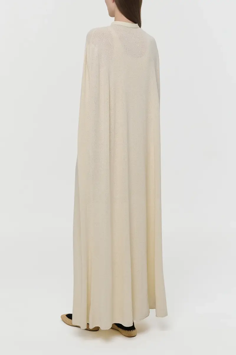 Gabriela Hearst Laleh Knit Cape in Off White Mulberry Silk | Thumbnail 7