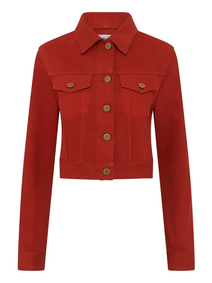 Gabriela Hearst Bronte Jacket in Antelope Orange Recycled Cotton Denim