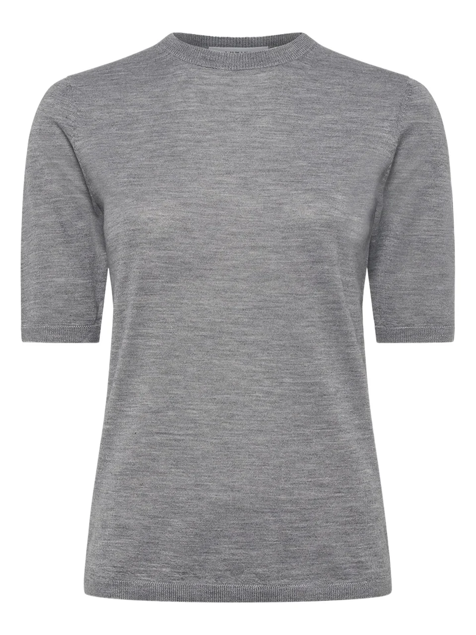 Gabriela Hearst Brunner Knit T-Shirt in Heather Grey Cashmere Silk