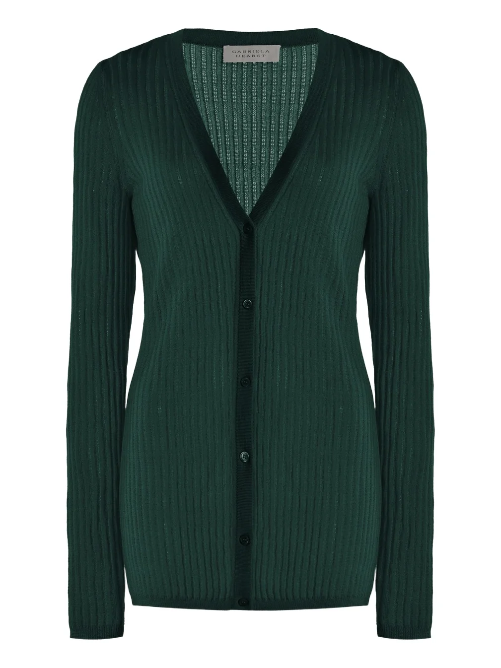 Emma Pointelle Knit Cardigan in English Green Cashmere Silk Emma Pointelle Knit Cardigan in English Green Cashmere Silk
