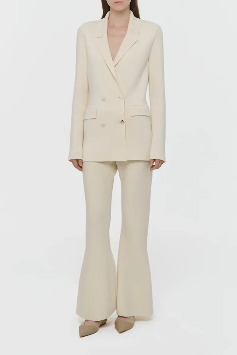 Gabriela Hearst Ceto Knit Blazer in Off White Merino Wool Cashmere | Thumbnail 2 Gabriela Hearst Ceto Knit Blazer in Off White Merino Wool Cashmere | Thumbnail 2