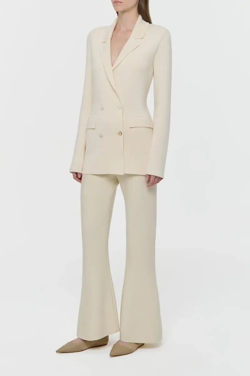Gabriela Hearst Ceto Knit Blazer in Off White Merino Wool Cashmere | Thumbnail 3 Gabriela Hearst Ceto Knit Blazer in Off White Merino Wool Cashmere | Thumbnail 3