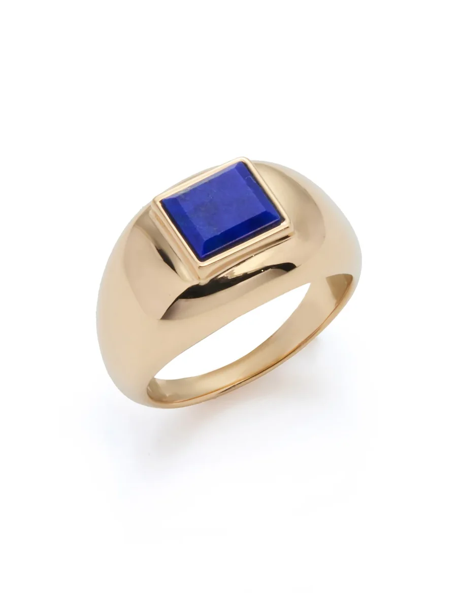 Medium Ring in 18K Yellow Gold & Lapis Stone Medium Ring in 18K Yellow Gold & Lapis Stone