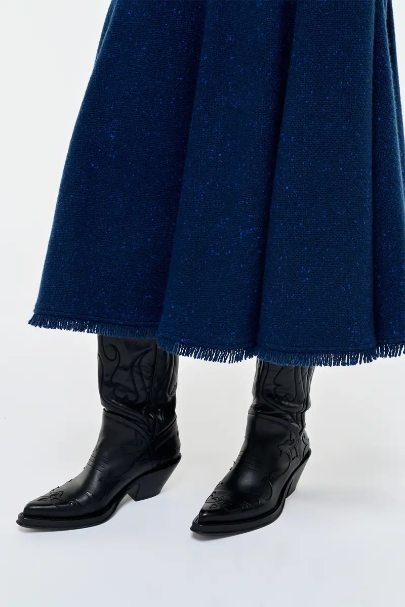 Gabriela Hearst Amy Midi Skirt in Electric Navy Speckled Cashmere | Thumbnail 6 Gabriela Hearst Amy Midi Skirt in Electric Navy Speckled Cashmere | Thumbnail 6