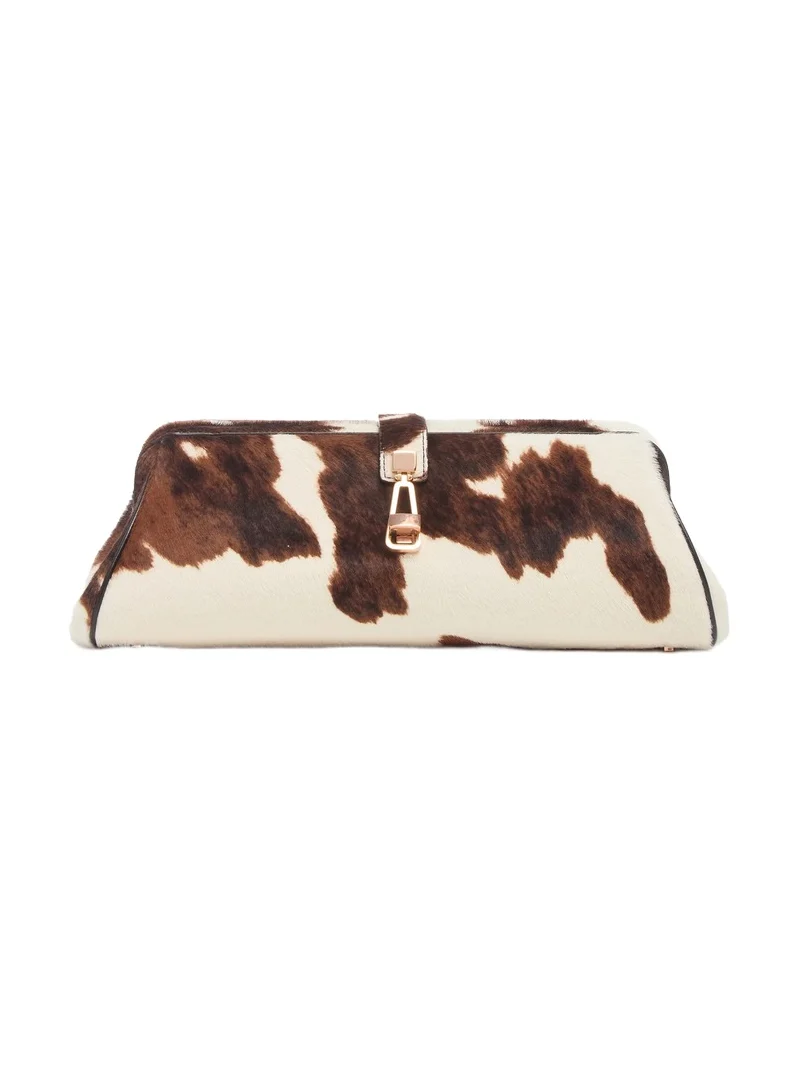 Paola Clutch in Ivory Cognac Multi Pony Hair Paola Clutch in Ivory Cognac Multi Pony Hair