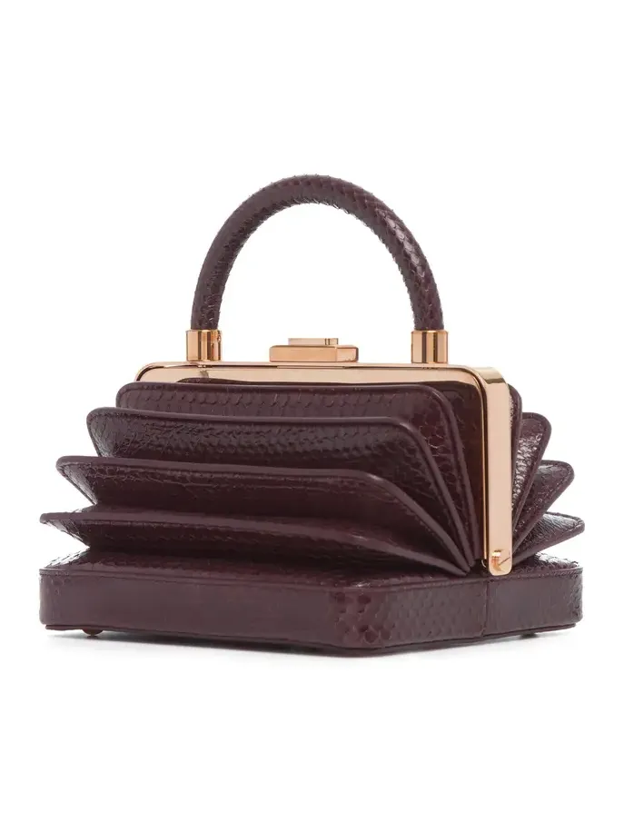 Gabriela Hearst Diana Bag in Bordeaux Snakeskin
