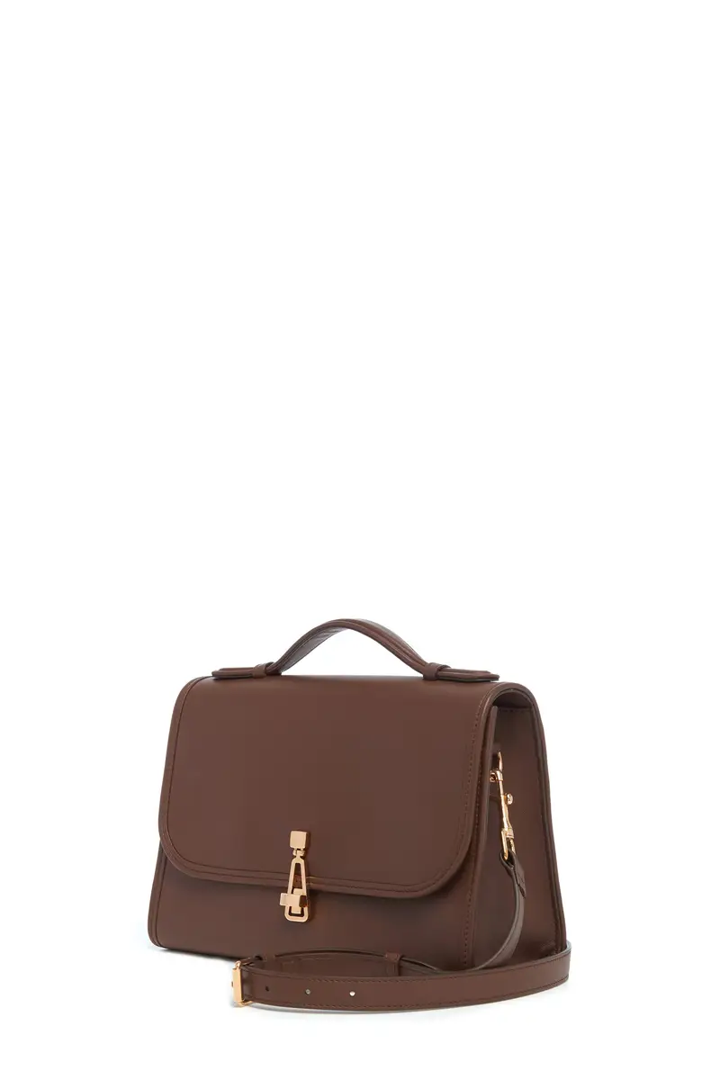 Gabriela Hearst Medium Leonora Flap Bag in Chocolate Leather | Thumbnail 3