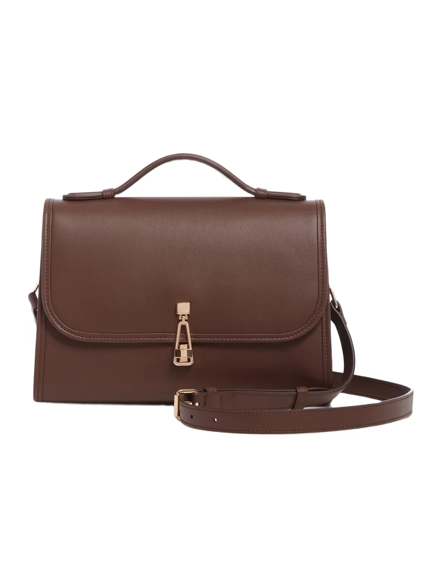 Medium Leonora Flap Bag in Chocolate Leather Medium Leonora Flap Bag in Chocolate Leather