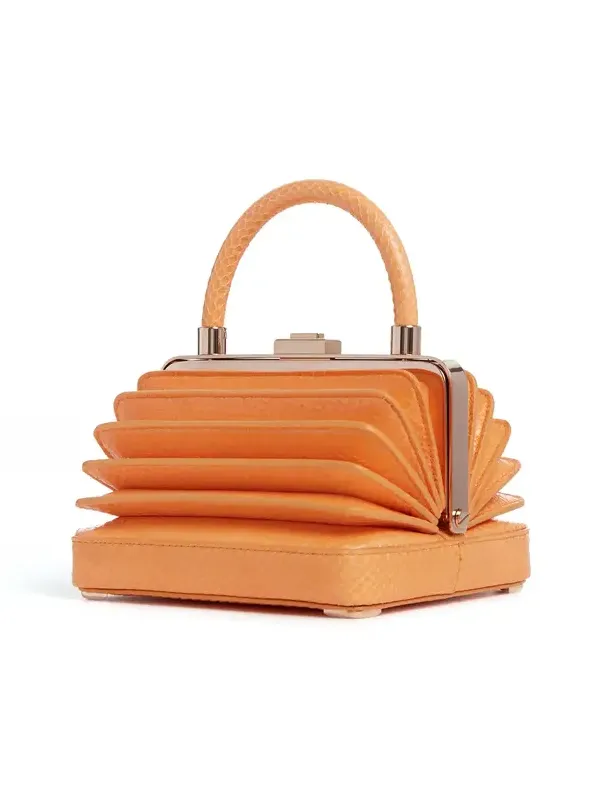 Gabriela Hearst Small Diana Bag in Fluorescent Orange Snakeskin