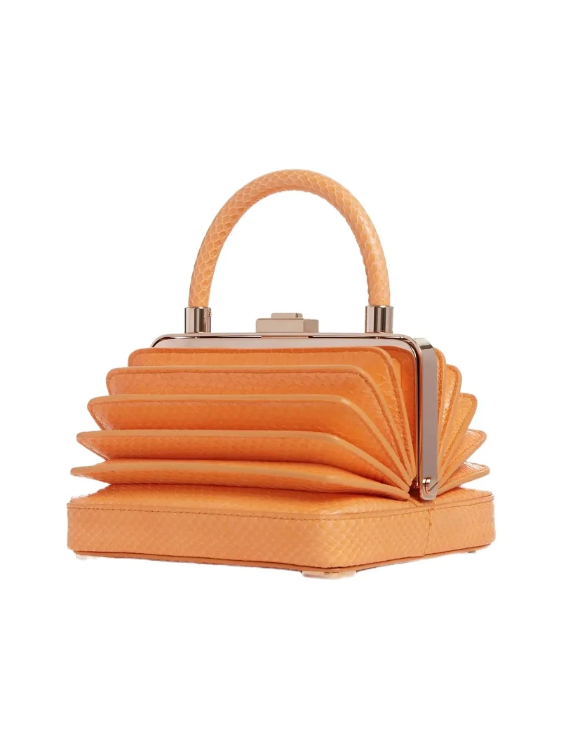 Small Diana Bag in Fluorescent Orange Snakeskin Small Diana Bag in Fluorescent Orange Snakeskin