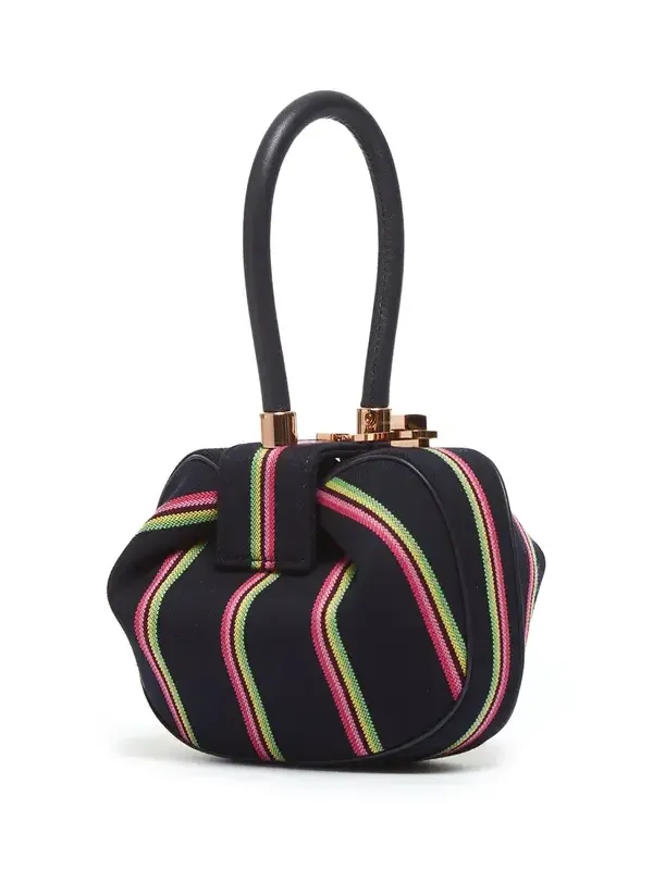 Striped Demi Bag in Navy Wool