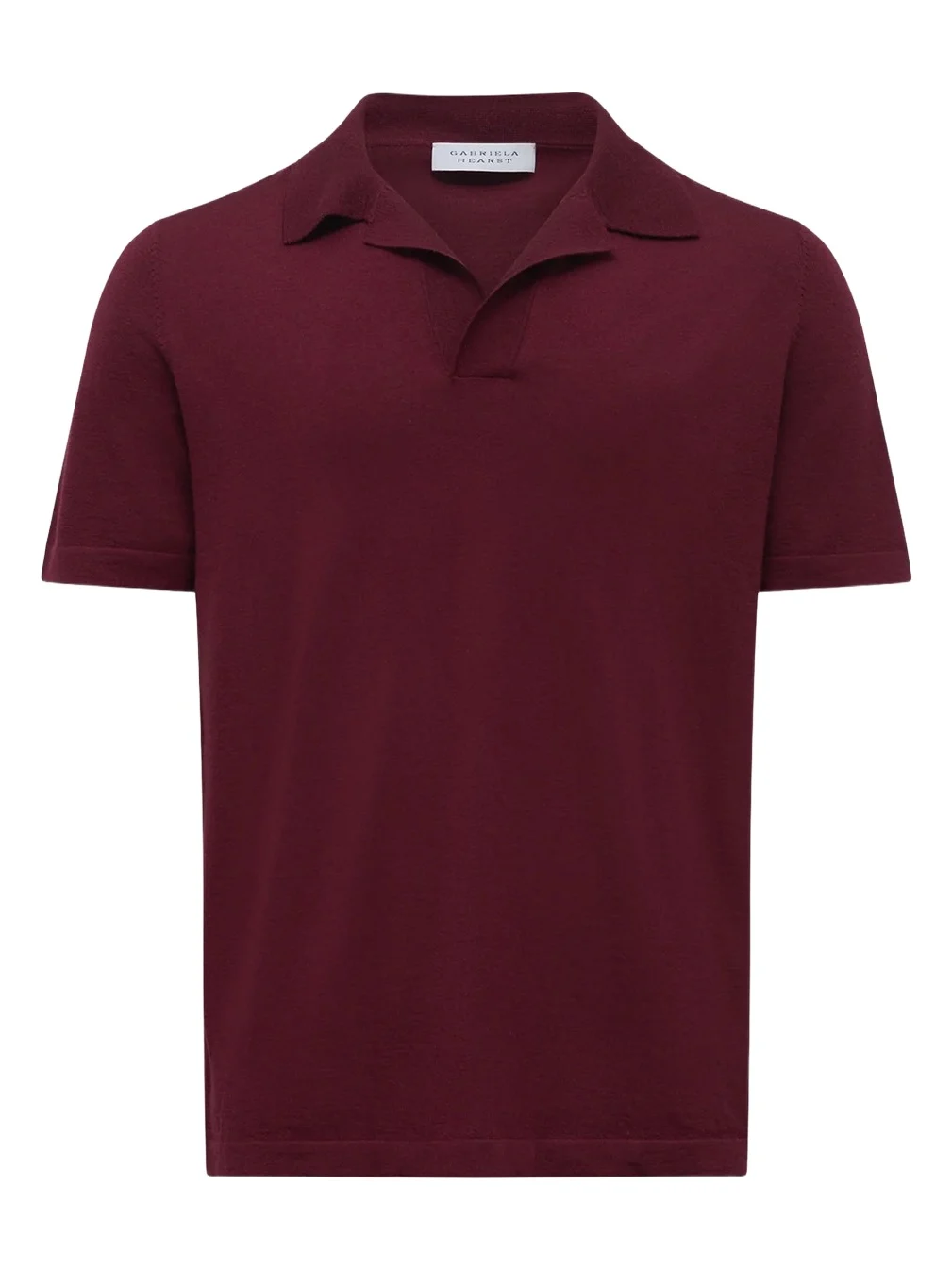 Stendhal Knit Short Sleeve Polo in Bordeaux Cashmere Silk