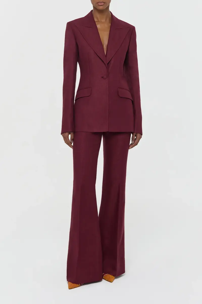 Gabriela Hearst Leiva Blazer in Bordeaux Linen Twill | Thumbnail 2 Gabriela Hearst Leiva Blazer in Bordeaux Linen Twill | Thumbnail 2