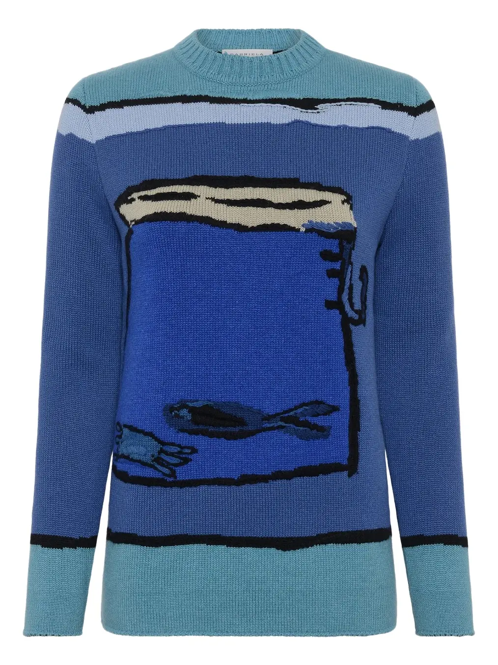 Tarikel Knit Sweater in Water Multi Cashmere Tarikel Knit Sweater in Water Multi Cashmere