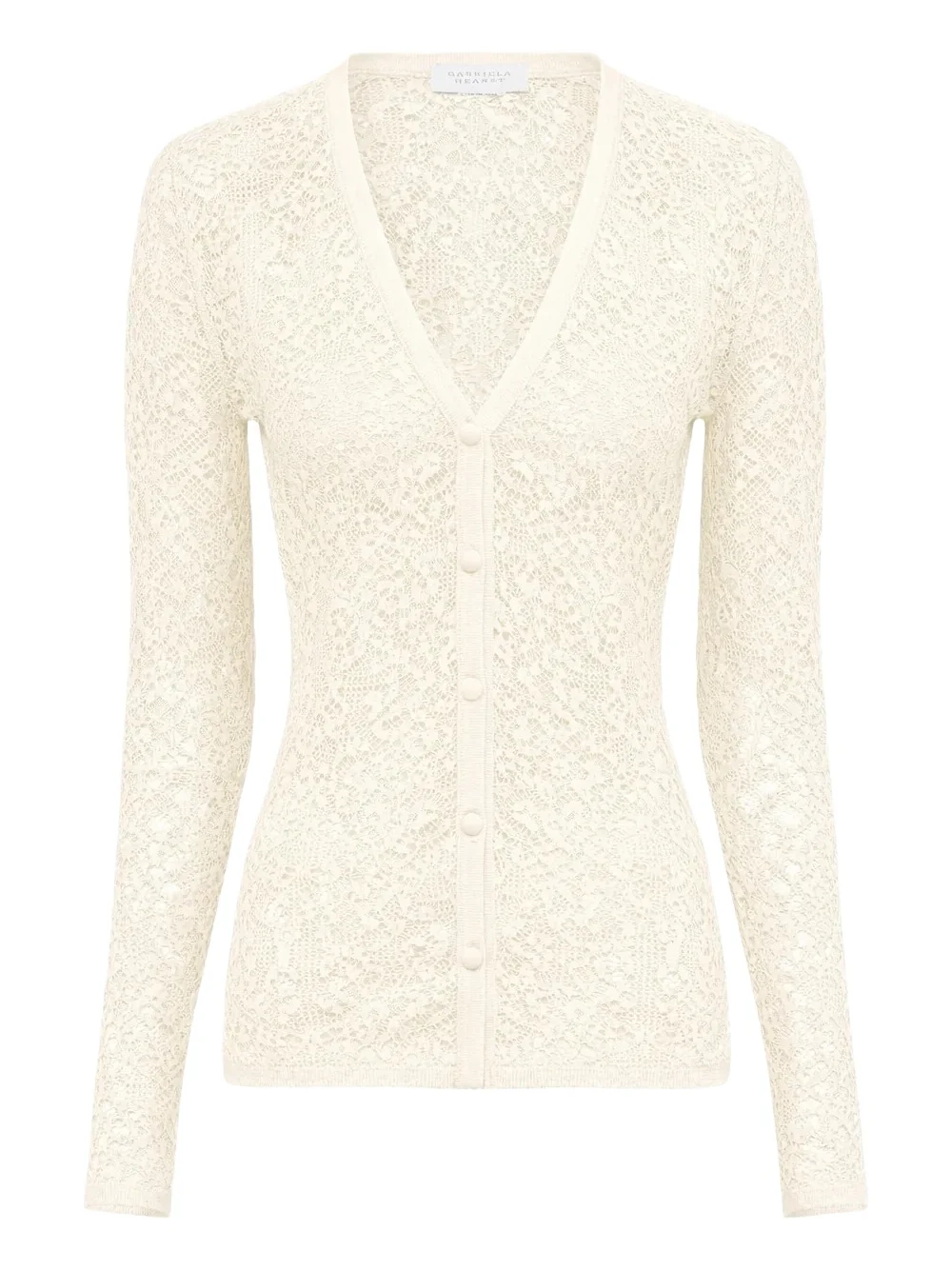 Ultraris Lace Knit Cardigan in Off White Virgin Wool Ultraris Lace Knit Cardigan in Off White Virgin Wool