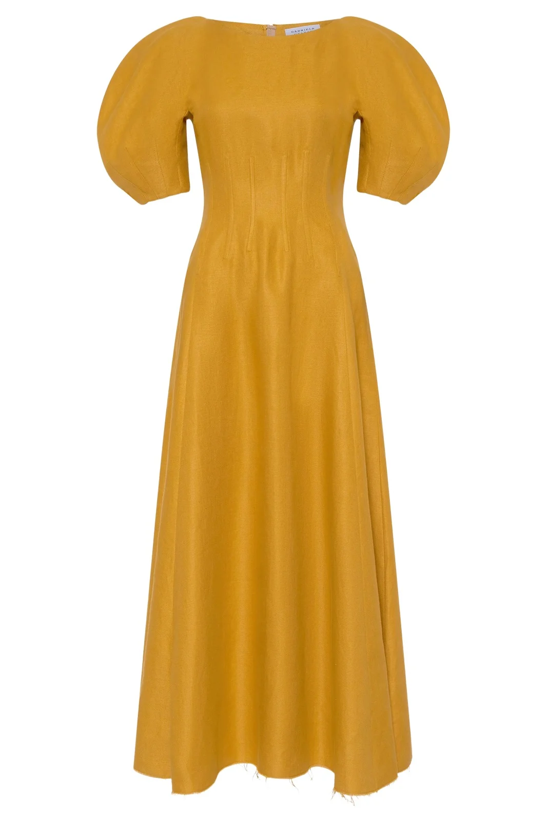 Ranya Puff Sleeve Maxi Dress in Golden Birch Linen Twill Ranya Puff Sleeve Maxi Dress in Golden Birch Linen Twill