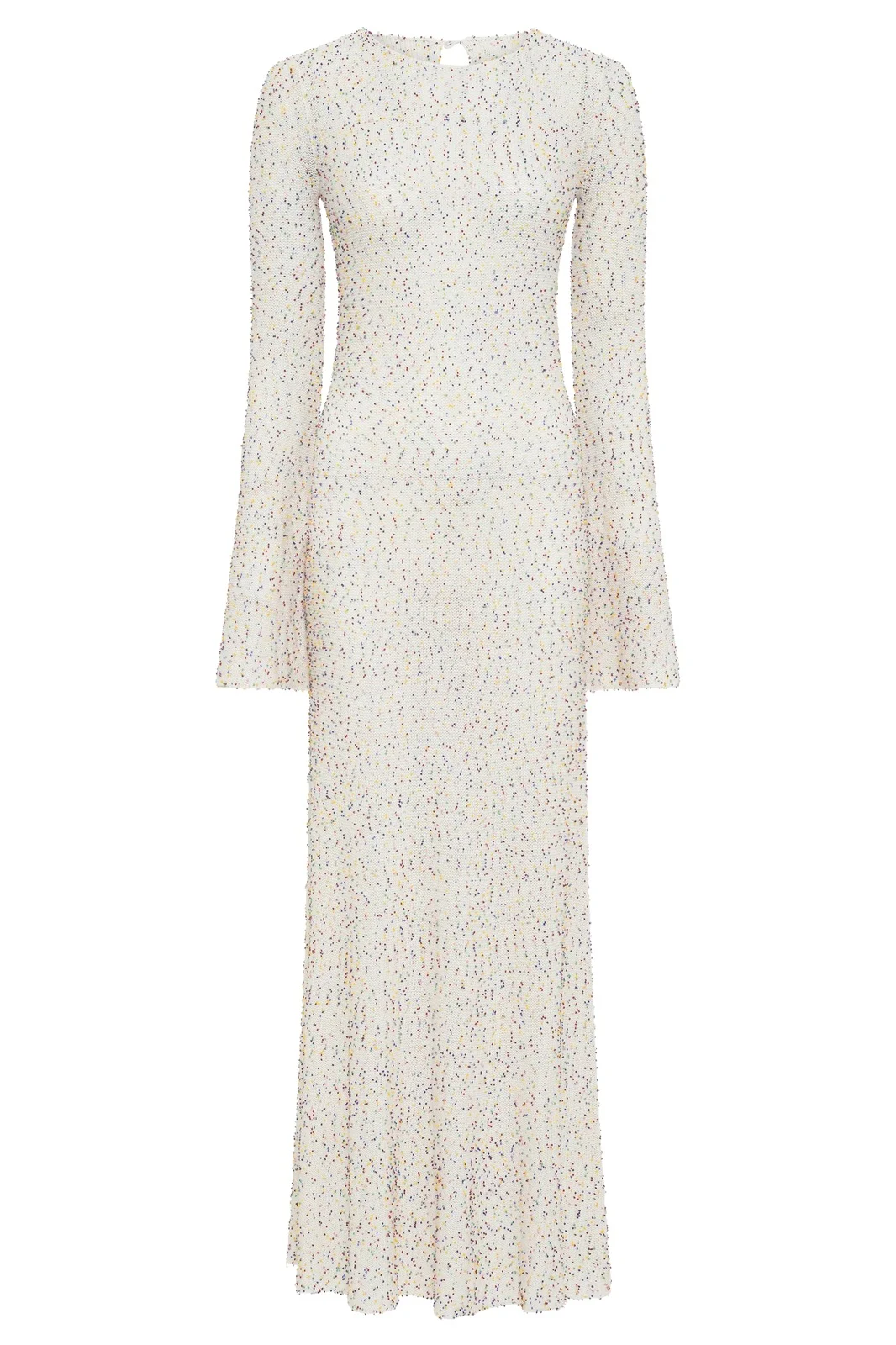 Gabriela Hearst Chandra Knit Maxi Dress in Ivory Multi Beaded Cashmere Silk