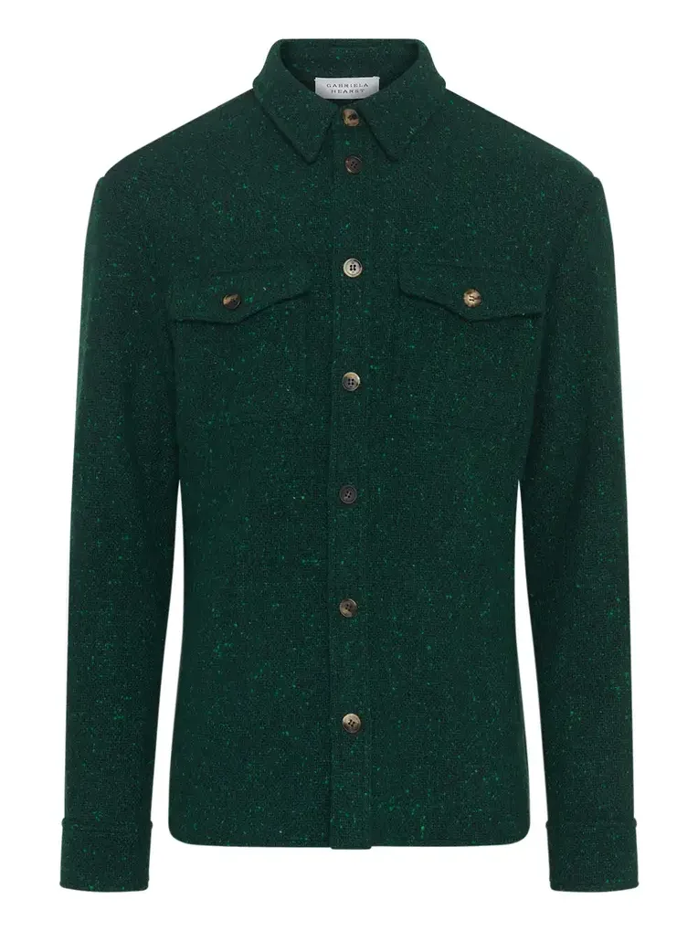 Lucas Overshirt in English Green Speckled Cashmere