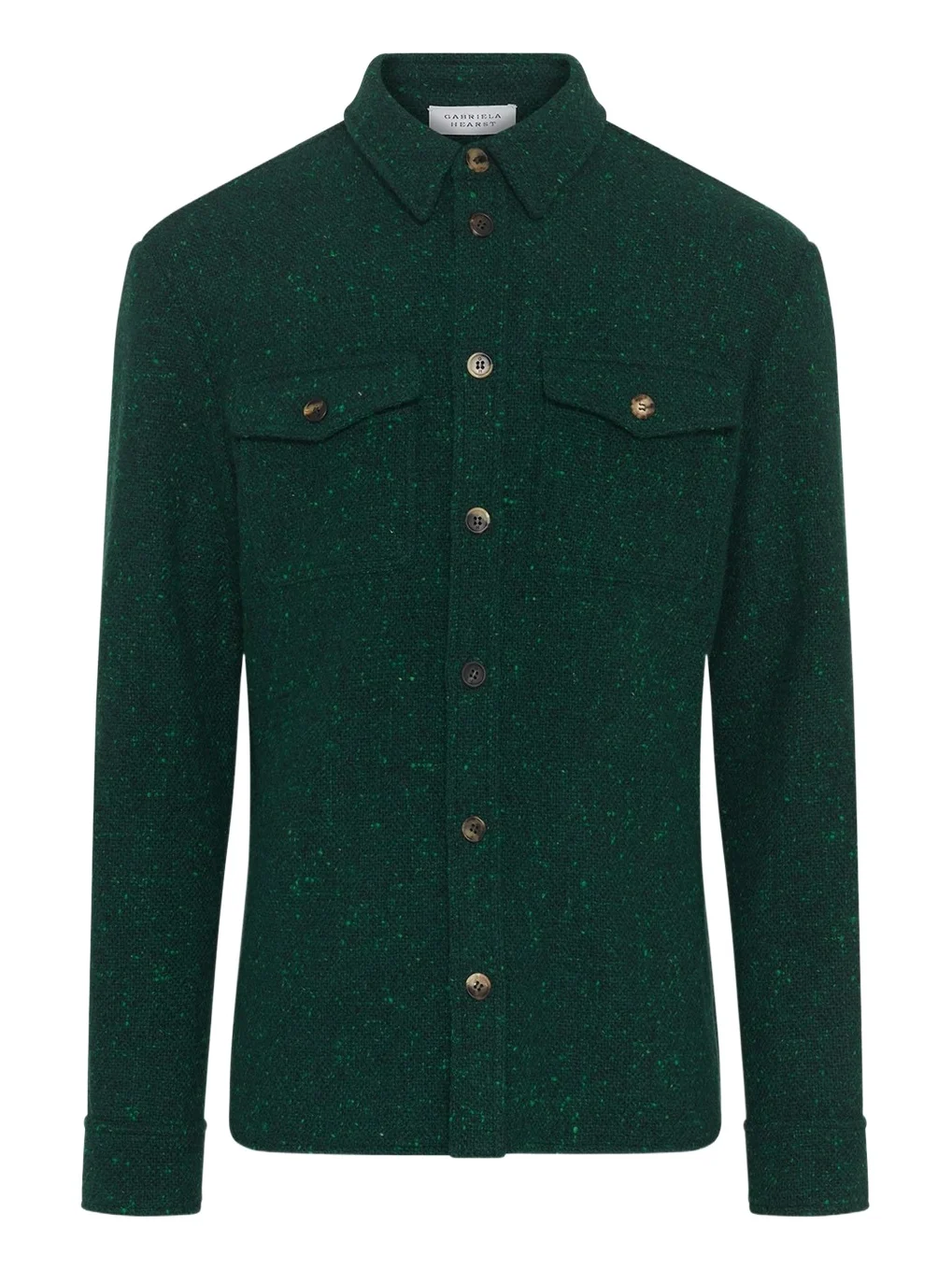 Lucas Overshirt in English Green Speckled Cashmere Lucas Overshirt in English Green Speckled Cashmere