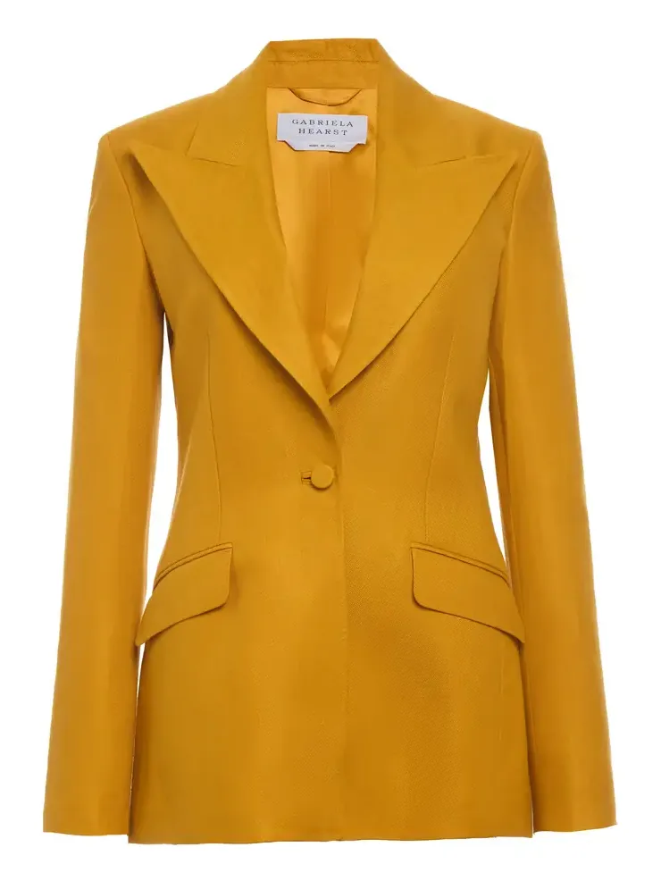 Leiva Blazer in Golden Birch Linen Twill Leiva Blazer in Golden Birch Linen Twill