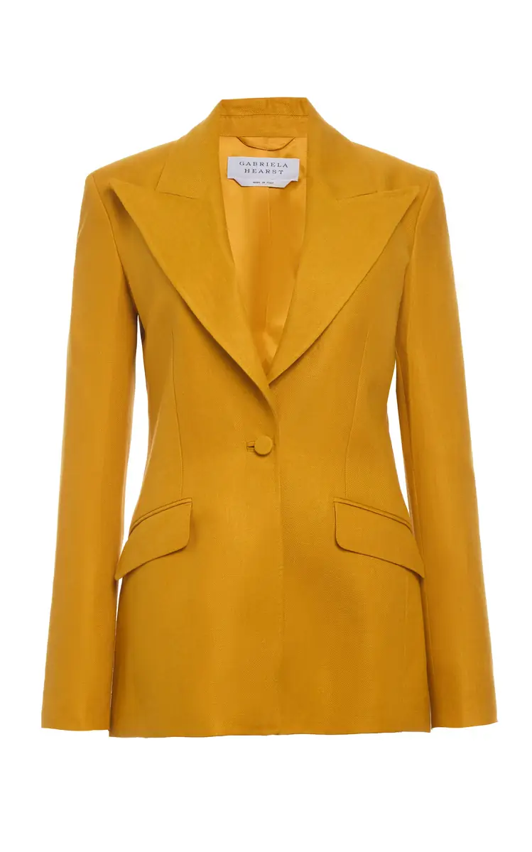 Leiva Blazer in Golden Birch Linen Twill Leiva Blazer in Golden Birch Linen Twill