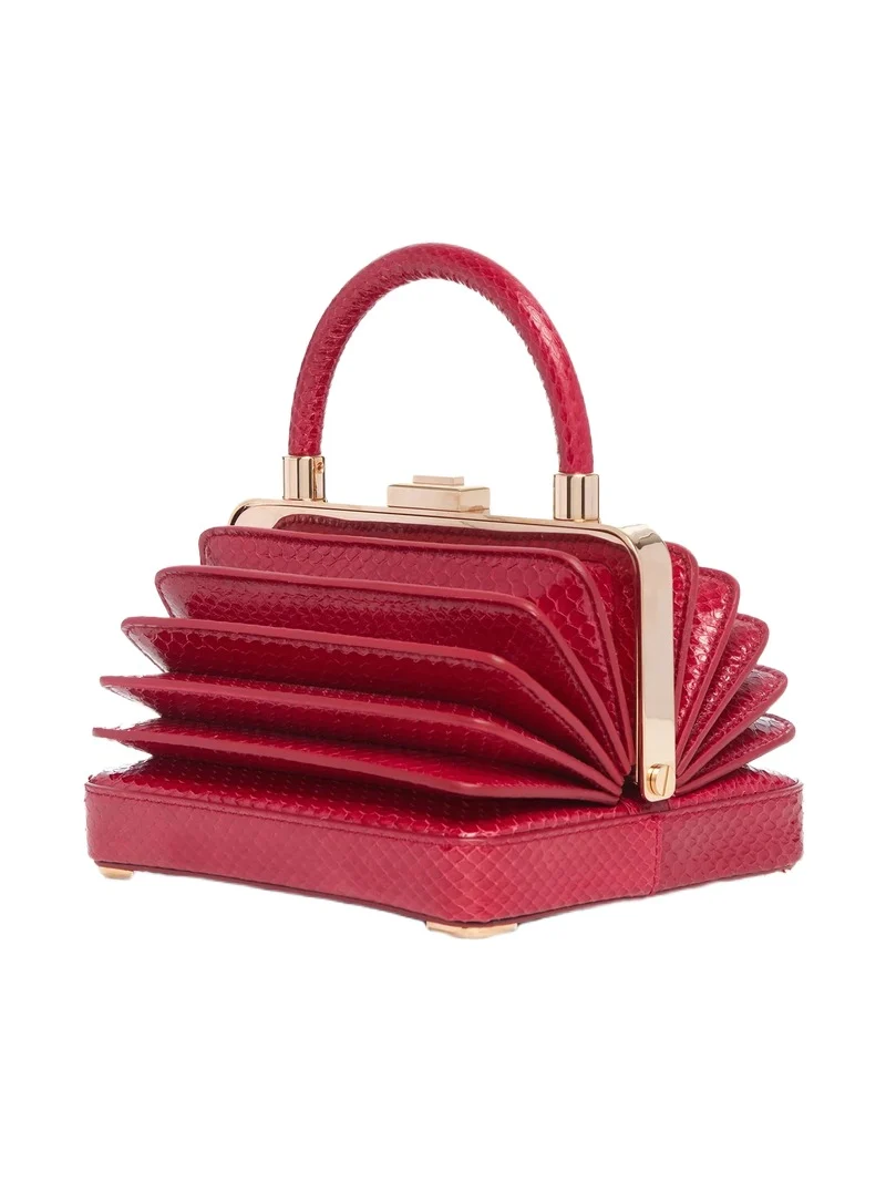 Gabriela Hearst Small Diana Bag in Red Snakeskin