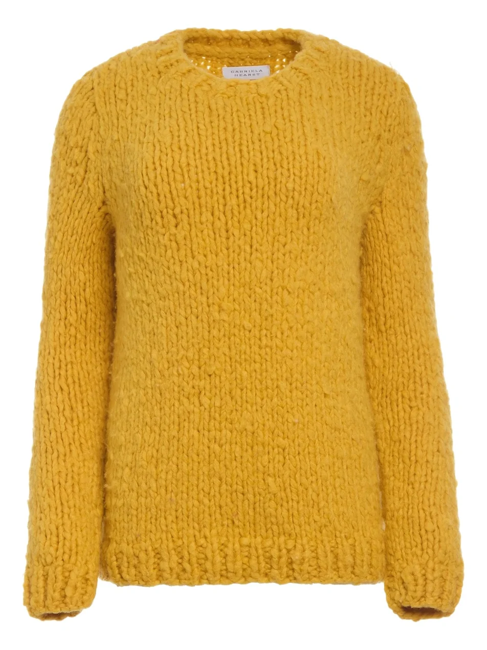 Gabriela Hearst Lawrence Knit Sweater in Golden Birch Welfat Cashmere